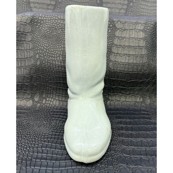VINTAGE MCM Pottery Cowboy Boot Vase Planter Decor 8” Tall Light Blue - Picture 5 of 8